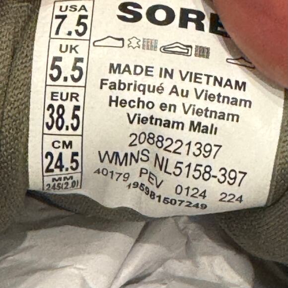 Sorel Women's Stone Green, Chalk Low Waterproof Sneaker Size 7.5 NWOT - Picture 12 of 12